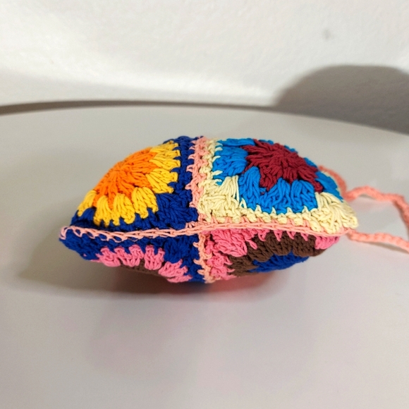 Crochet Handmade Multicolor Granny Square Open Knit Crossbody Bag Lot - Picture 9 of 15